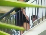 Upskirt Balcony and she knows to be watched