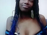 Beautiful black girl sucks dildo webcam tease on ChatGirls.cloud