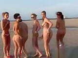 Group Party Teens Nude on the Beach