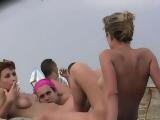 Sexy nudist young chicks sunbathing on a nude beach