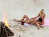 Lesbian Babes Loving Each Other At A Beach
