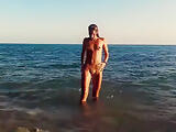 Russian Girl Sasha Bikeyeva -   Stunning nudist teases on camera, gets fucked and sucks a tourist on the beach